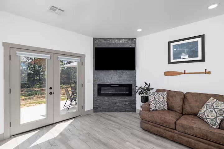 Living room with oar accents