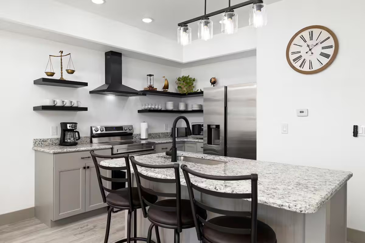 Kitchen with island