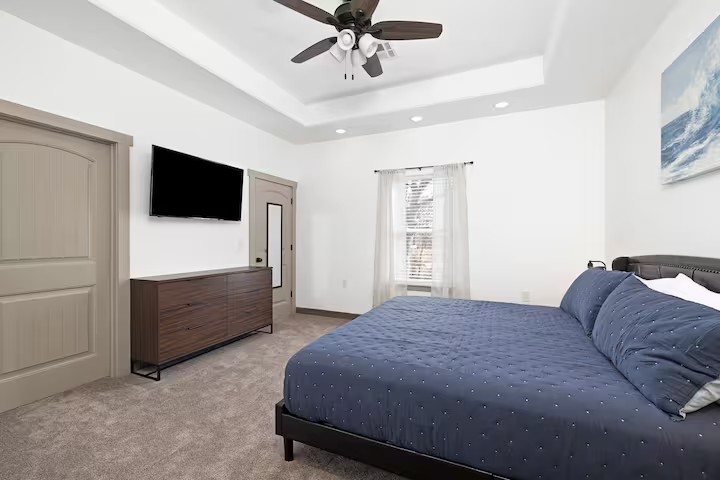 Master bedroom with smart TV