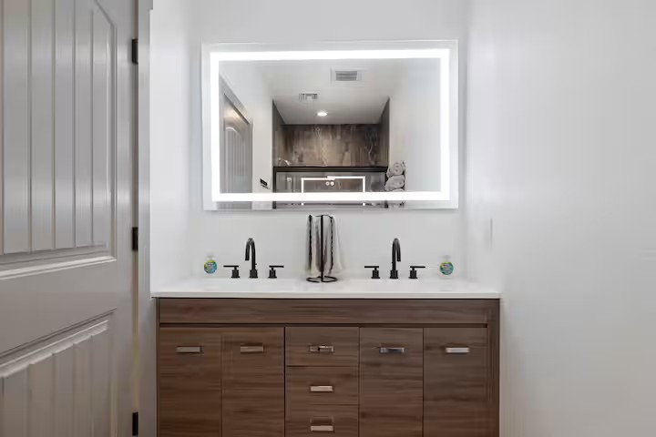 LED mirror & dual sinks